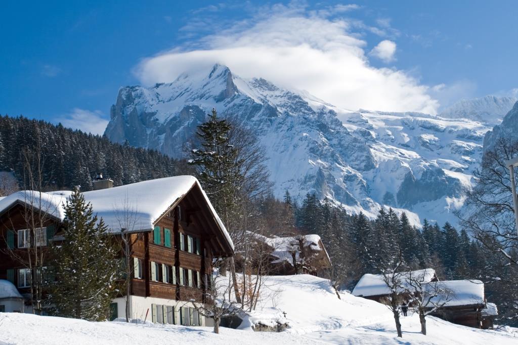 スイスの冬景色