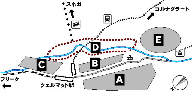 ツェルマット市内略図